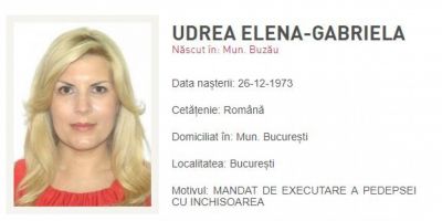 Poza Elenei Udrea a fost postata pe site-ul Politiei Romane la Persoane urmarite